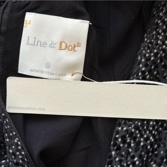 NWT Line & Dot Black & White Polka Dot Backless Wide Leg Jumpsuit  Sz Medium - Picture 12 of 13